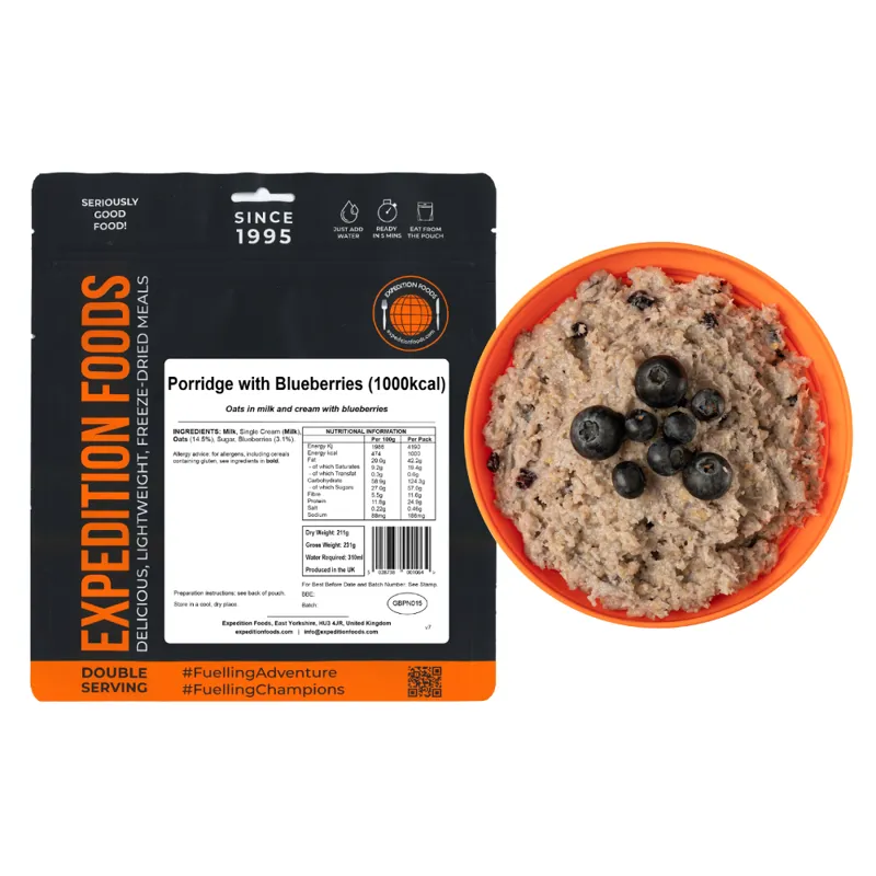 Expedition Foods Porridge with Blueberries - 1000kcal-2